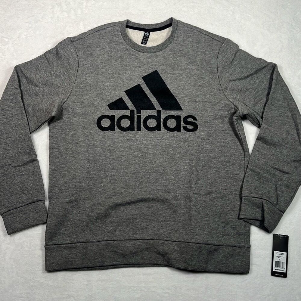 ADIDAS GOLF Tech Fleece‎ casual gray black pullover NWT Men large